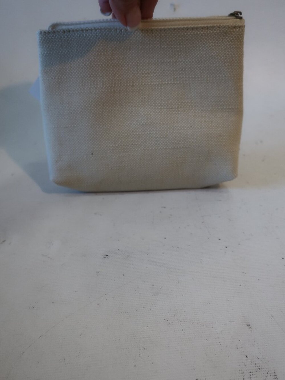 NWT Womens Eileen Fisher Cream Canvas Cosmetic /Travel Bag